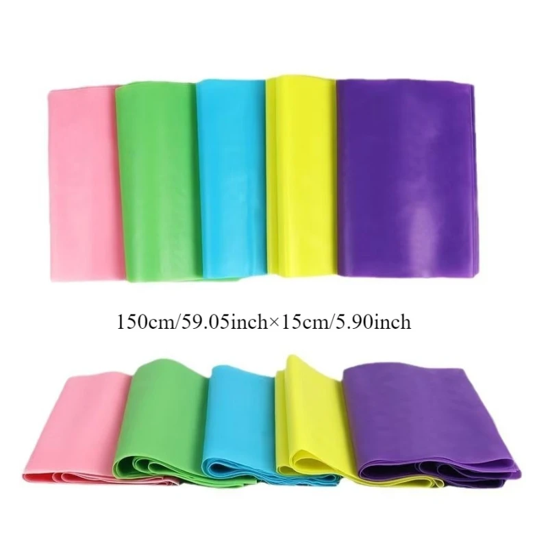 1Pc 150cm*15cm Yoga Tension Sheet Elastic Band Resistance Band Elastic Stretch Band Fitness Plastic Supplies Can Be Cut