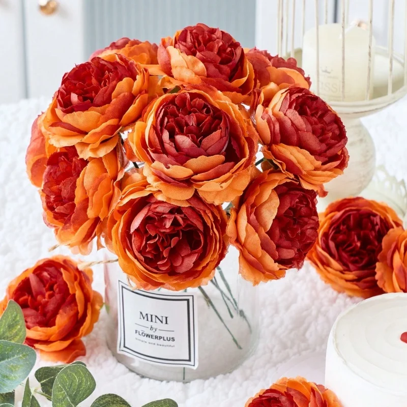 5/10 Stücke Pfingstrose Künstliche Blumen Bouquet 20 CM Gefälschte Blumen für Home Room Decor Garten Hochzeit Dekoration DIY Vase Pflanze Ornament – Detail 5