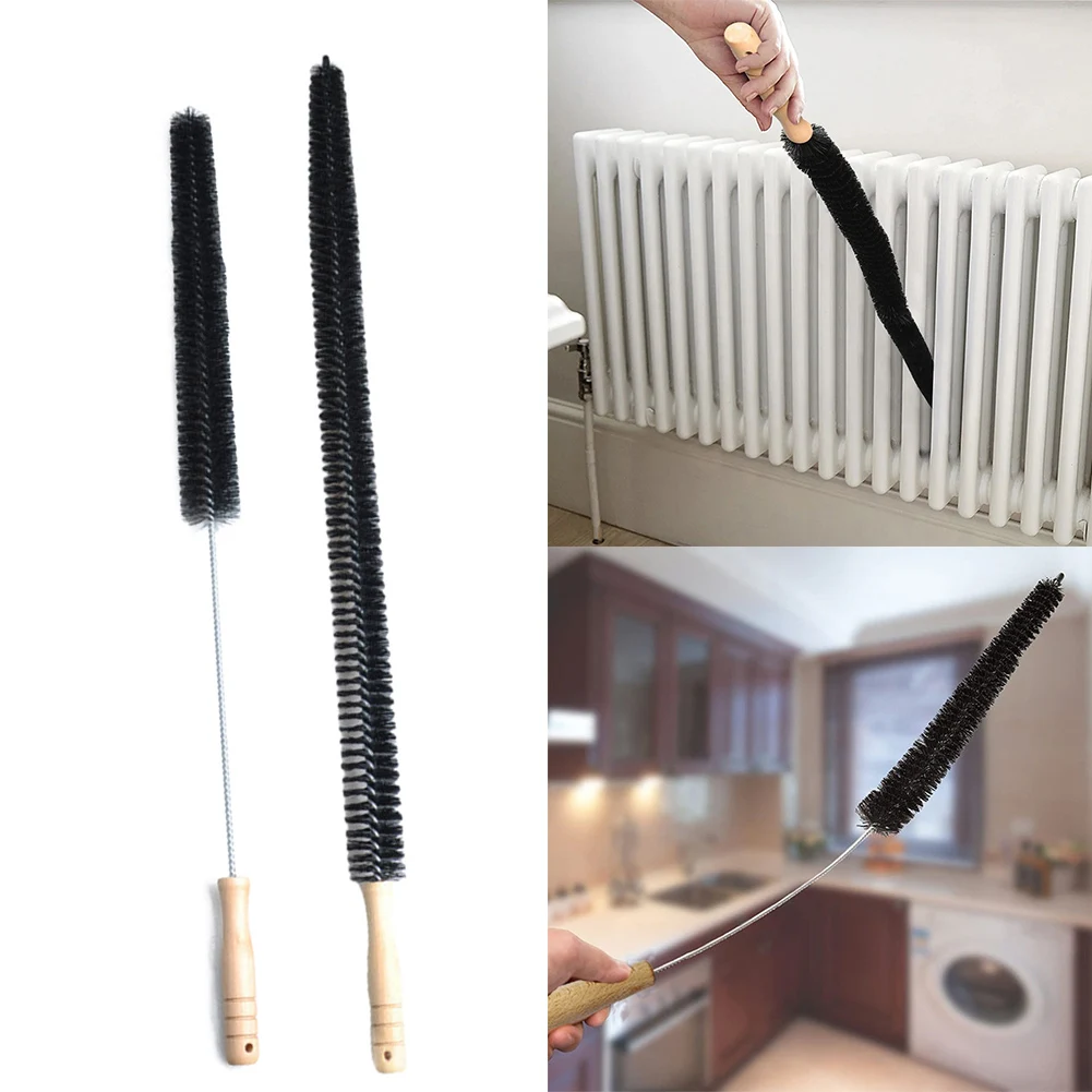 Radiator Cleaner Brush Multi-Purpose Bendable Long Thin Cleaner With Wooden Handle Bristles Versatile Cleaning Tools