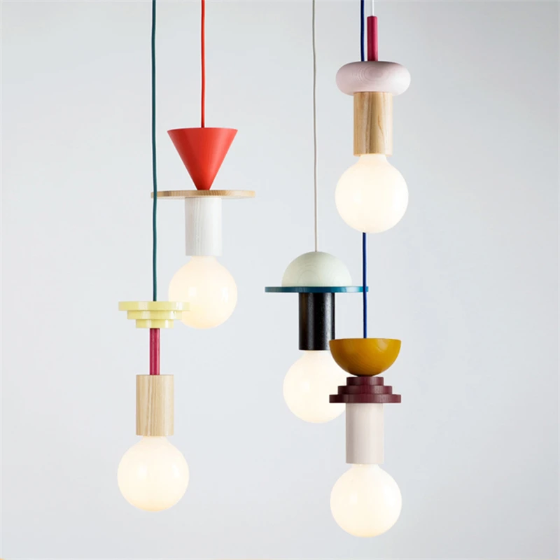 

Japanese Wooden Pendant Lights Glass Ball E27 Restaurant Bedroom Bedside Multicolor Art Decorative Cord Adjustable Hanging Lamps