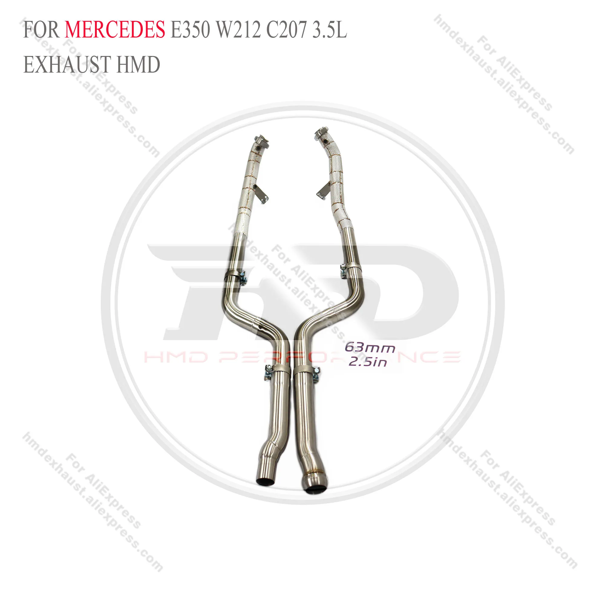 

downpipe for Mercedes E350 w212 C207 3.5L With heat shield HMD Exhaust System Performance Quality certification