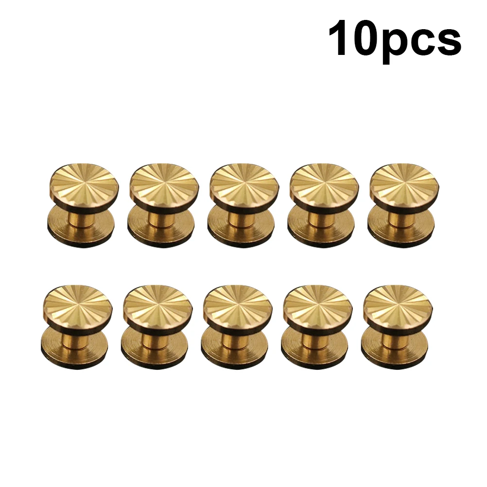 

10 Pcs Brass Rivets Sunflower Fastener Screw Stud Accessories Belt Harness Nail Golden