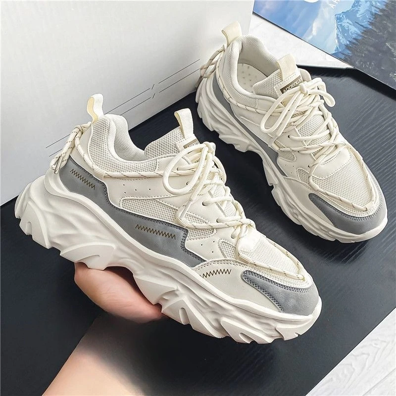 Men's summer new thick soled versatile sports shoes lightweight breathable mesh shoes casual comfortable height increasing s