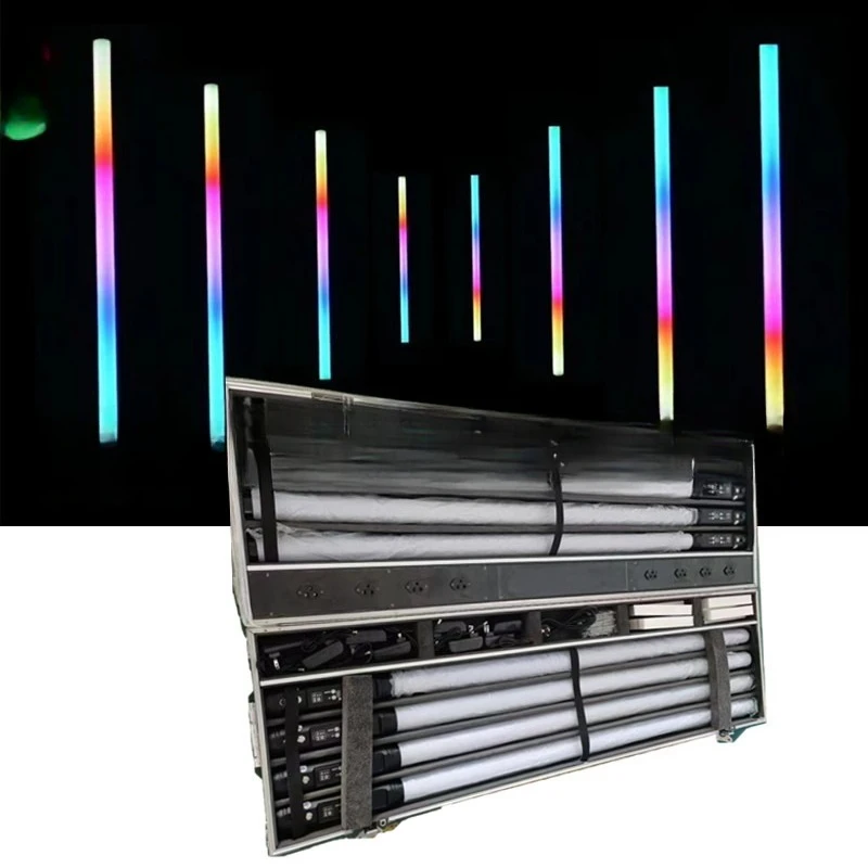 

360-Degree wireless battery LED luminous pixel light tube clear bar background full color light