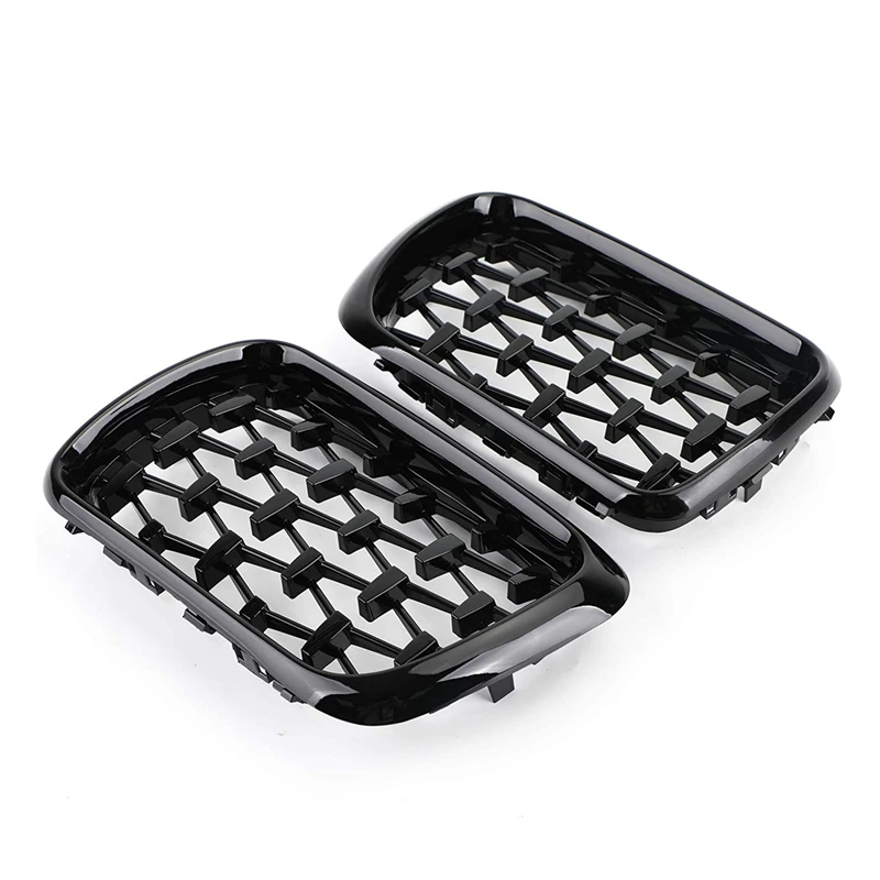 Pair Car Decoration Front Bumper Diamond Grille Kidney Grill For -BMW E36 3 Series M3 1997-1999 51138195151 51138195152