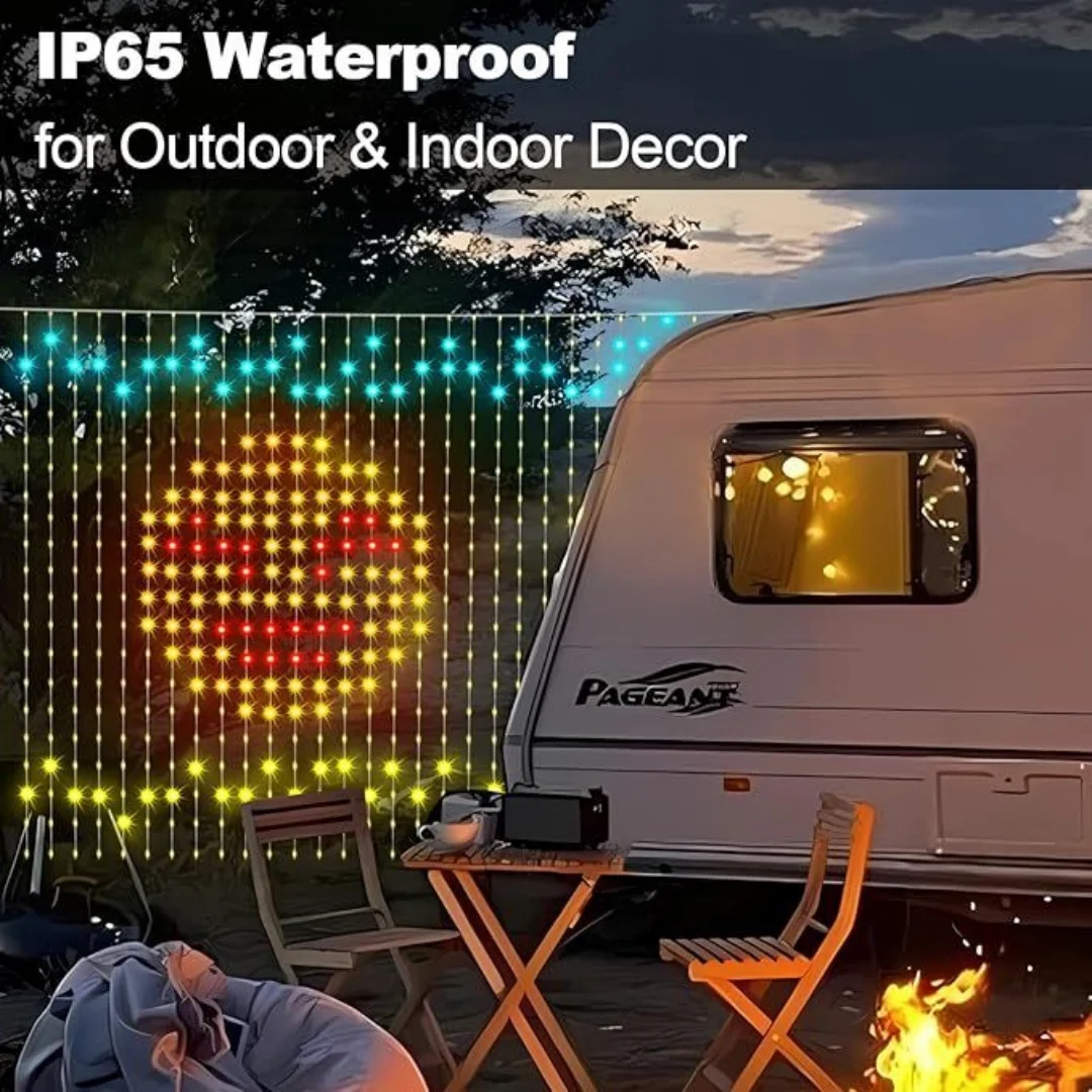 400LED عيد الميلاد أضواء الستار الذكية موقع التخييم جو شريط إضاءة بلوتوث الموسيقى App التحكم الستار LED ديكور الحفلات