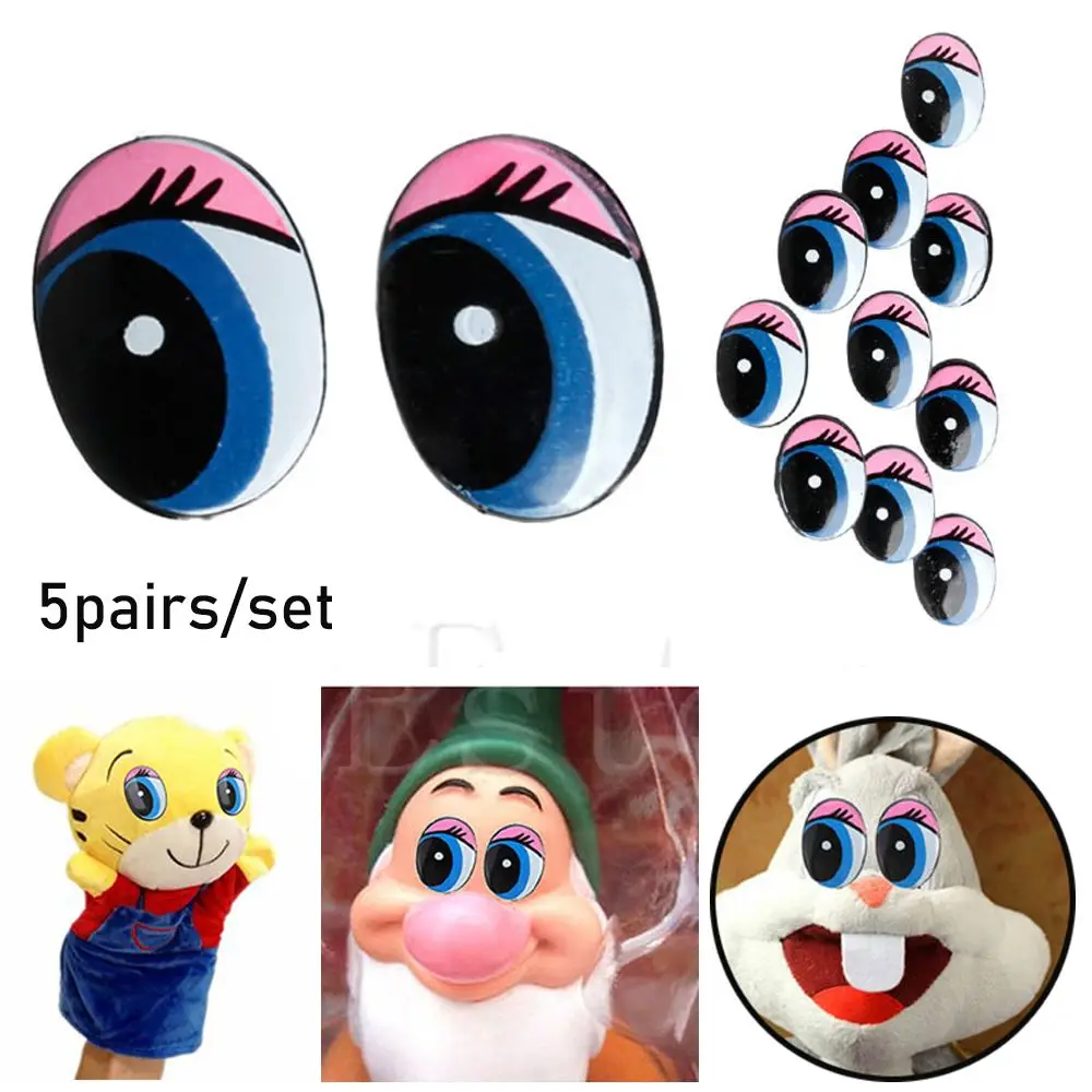 Cute With Gasket Educational Gift Toy Oval Blue DIY Doll Accessories Plush Animals Parts Safety Eyes Puppets Dolls Eye