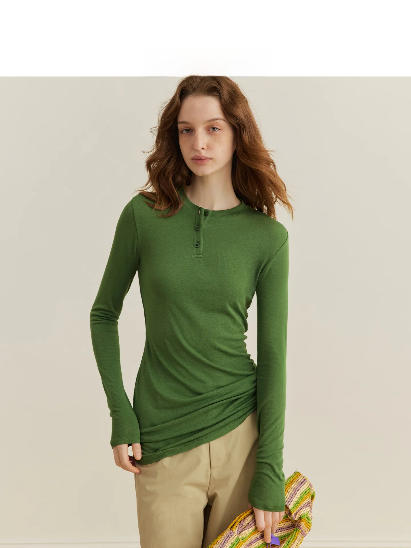 

Оригинальная американская женская футболка AEL в стиле ретро из ацетата и лиоцелла, приталенная, с длинным рукавом, базовый слой, новинка весенней коллекции, для повседневной носки.