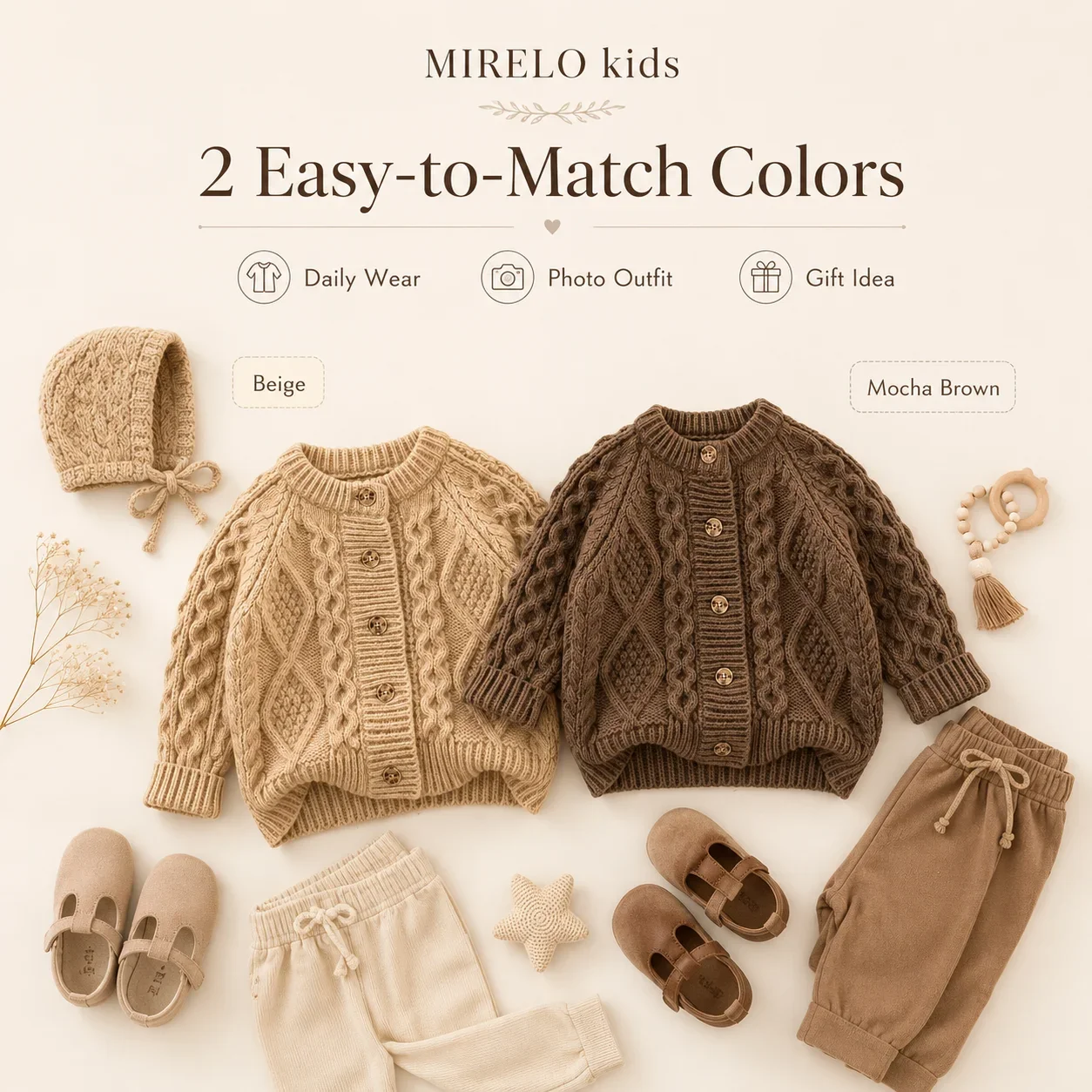 Herbstpullover, Kinderkleidung, Strickjacke für Mädchen und Jungen, langärmelig, wärmend, verdickter Mantel, Outfit, Jacke. – Detail 6