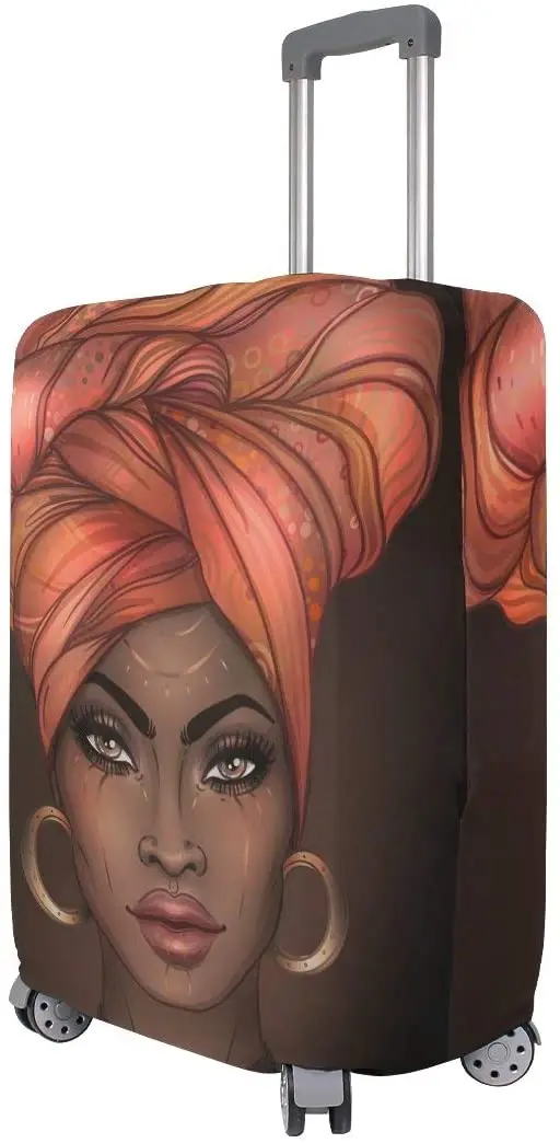 Luggage Cover African American Woman Elastic Suitcase Protector Fits 18-32 Inch