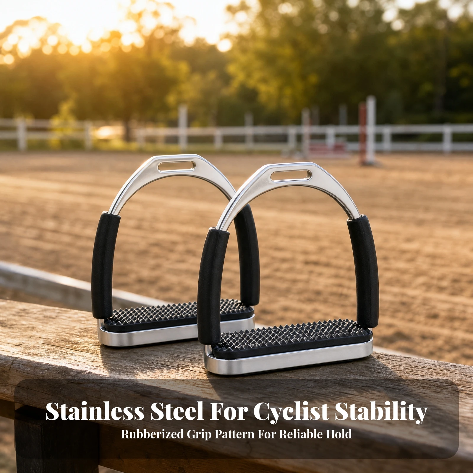 Stainless Steel Safety Stirrups Corrosion-Resistant Stainless Steel Stirrups with Treads Long-Lasting Slimline