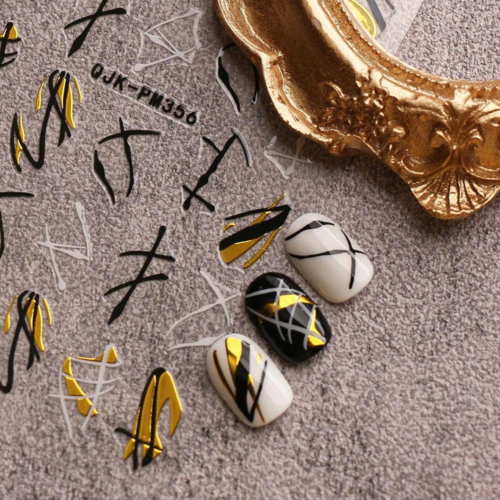 2 Stück schwarze goldene Linie – Nail Art Leopard Bewertung und Preis