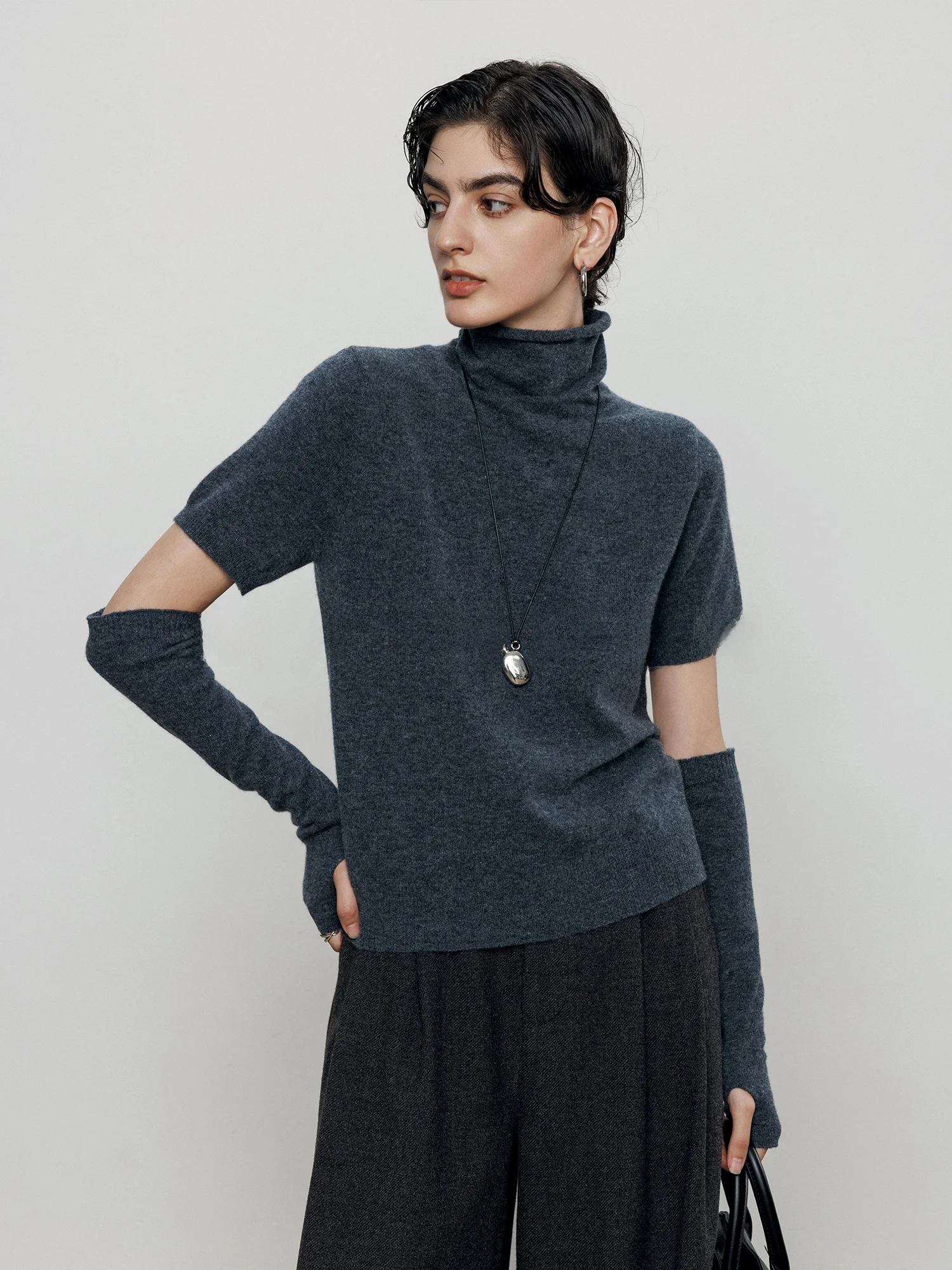 

Maiher00 Women's High Collar Knitted Sweater Woolen Svel Top Casual Slim Fit Soft Wool Fabric ort Sve Turtlene