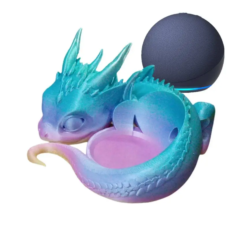 에코 도트 드래곤 스탠드 스피커 브래킷, 책상용 혁신적인 3D 인쇄, 책꽂이 배치, 4 세대, 5 세대