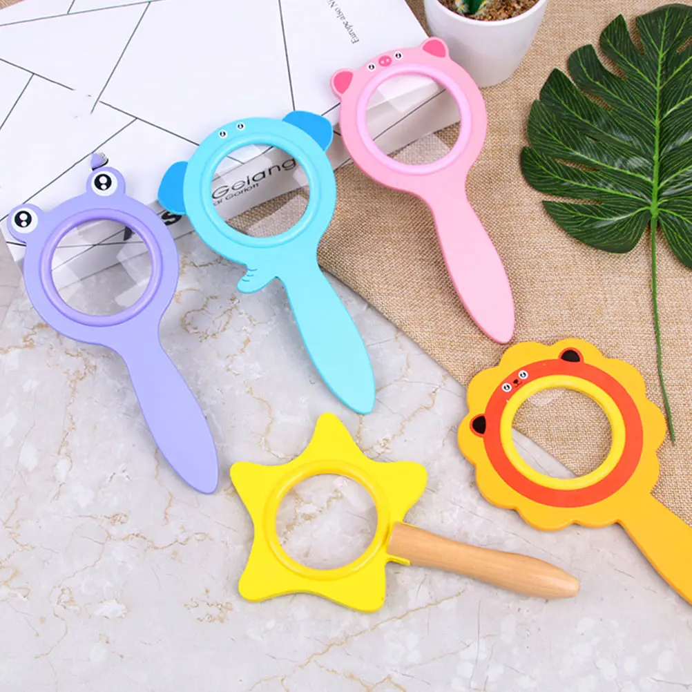 

Cartoon Magnifying Glass Kids Scientific Observation Tool Lightweight Portable Durable Practical Magnifier for Science