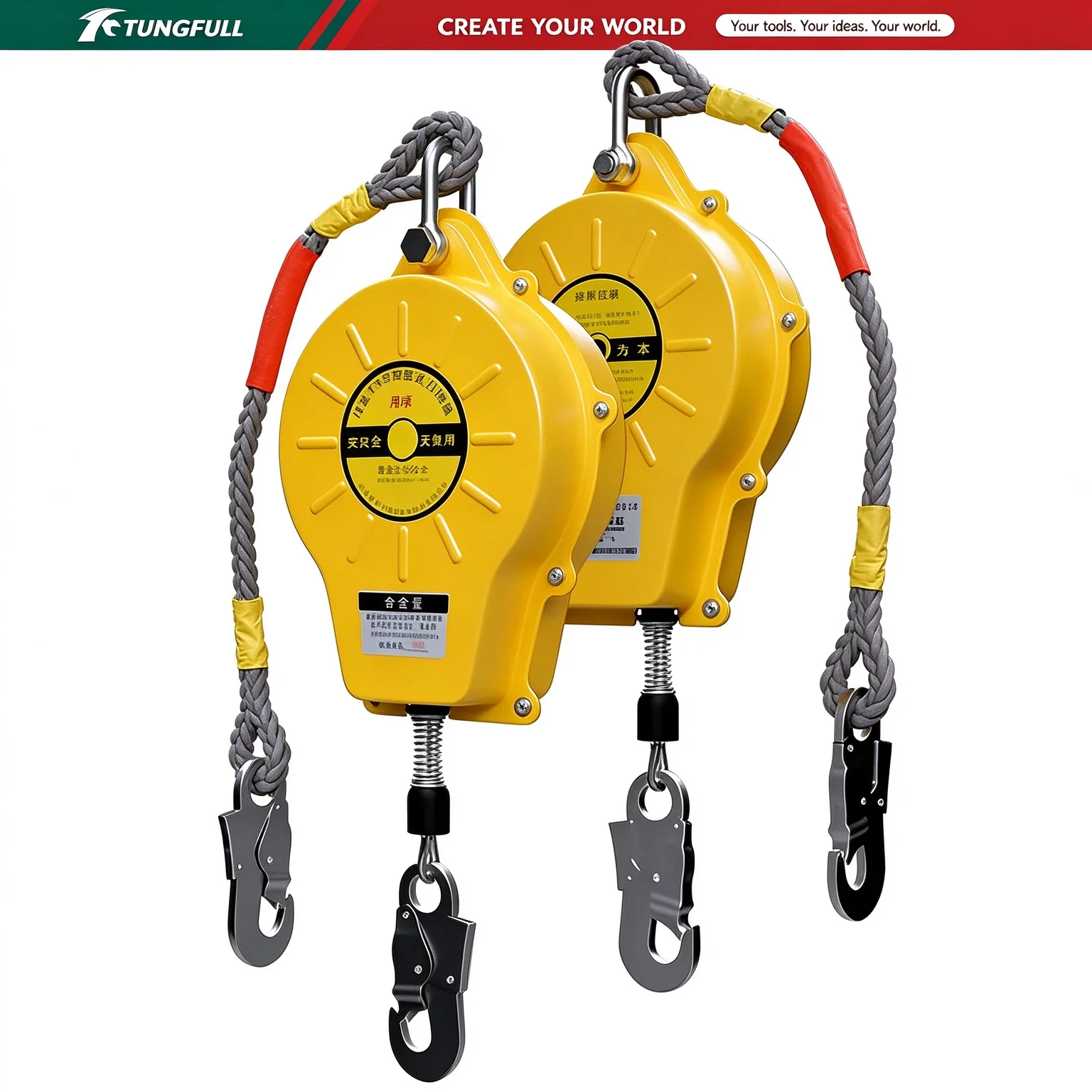 Self-Retracting Fall Arrester 300kg 5M 10M 15M 20M Steel Wire Rope Safety Device with Double Locking for High Altitude Work