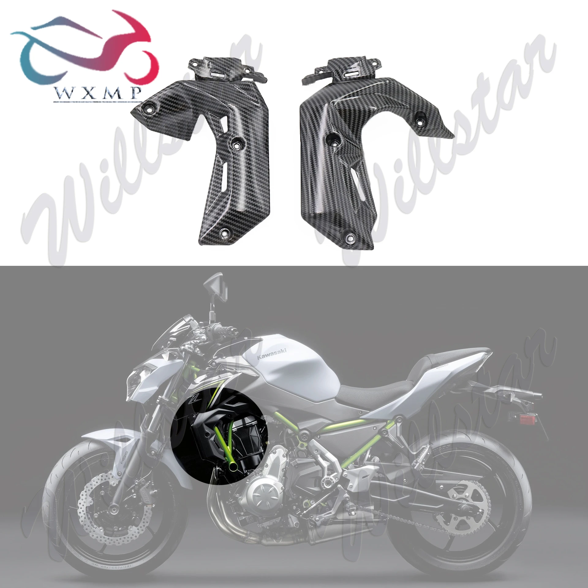 

Carbon Fiber Color Air Intake Cover Kit For Kawasaki Z650 2017 2018 2019