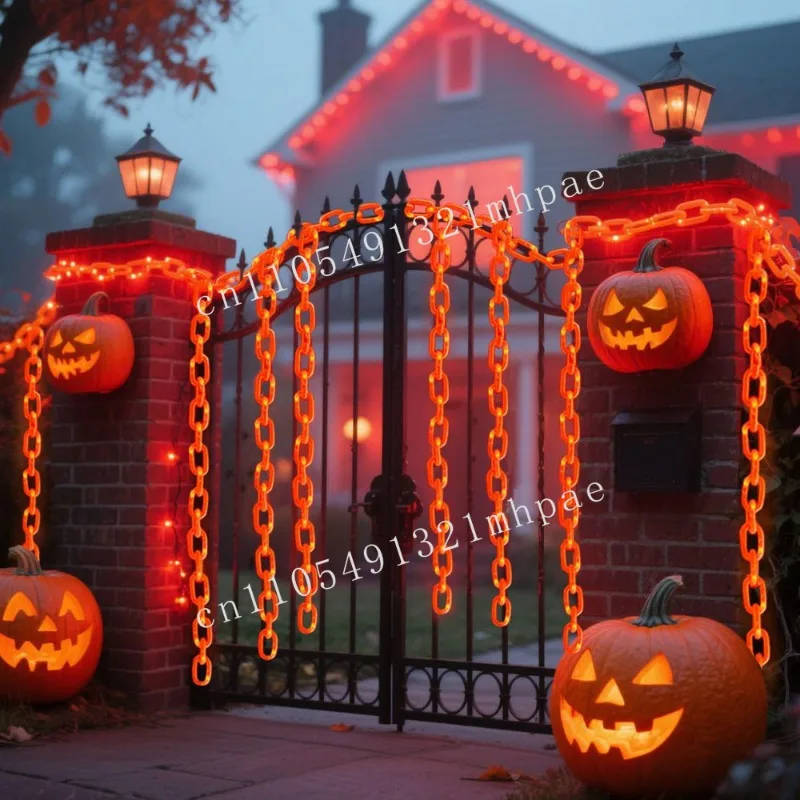 

1pcs 3m Solar Halloween Decorations Halloween Plastic Chain Lights for Skeleton Dog, Creepy Costumes Accessories Party