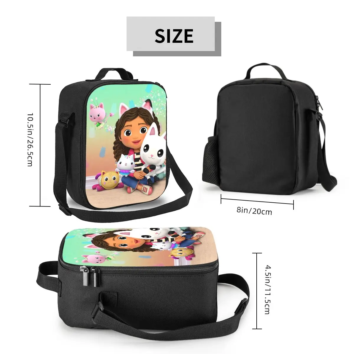 Custom Gabbys Dollhouse Insulated Lunch Bags for School Office Gabby Cat Pandy Paws Portable Cooler Thermal Bento Box Women Kids