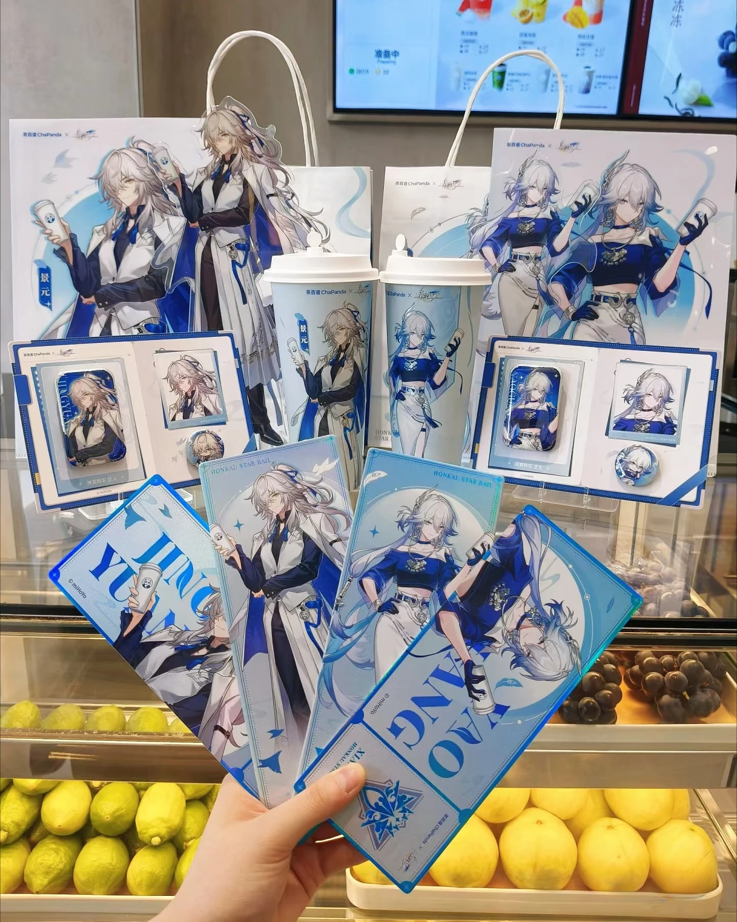 

In Stock Official Anime Honkai：Star Rail X ChaPanda 2026 NEW Collab Jing Yuan Yao Guang Acrylic Stand Badge Laser Ticket Cup Bag