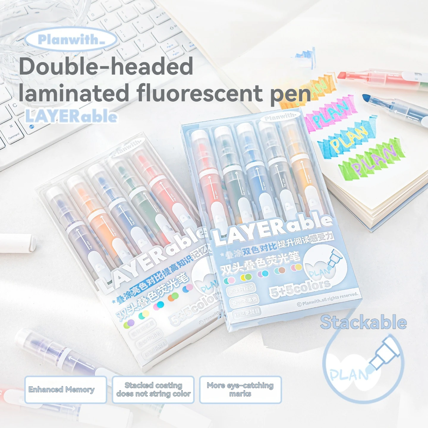 

5 шт., цветная ручка с двойной головкой, студенческая ручка с двойной головкой, маркер для ключей, ручка для студентов, специальный маркер ﻿