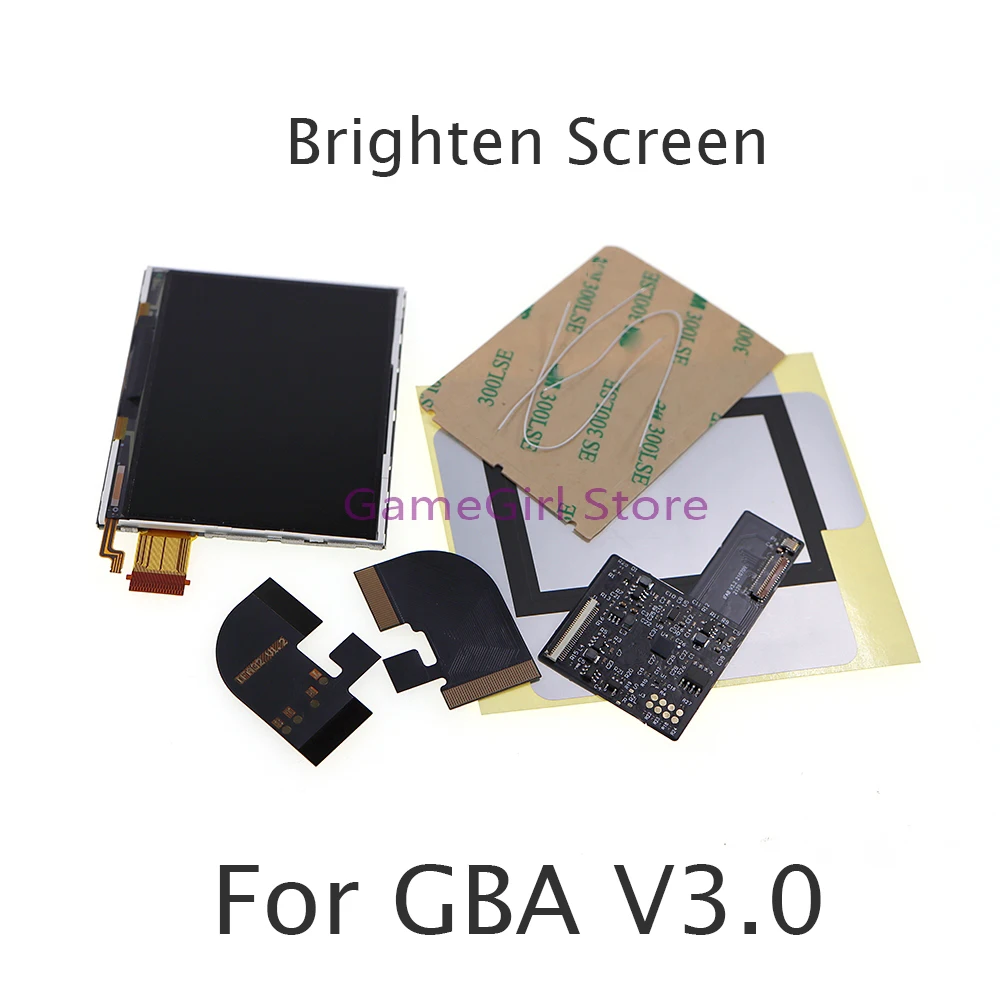 

1set V3.0 IPS Backlight Highlight Brightness LCD Screen Kits For Gameboy GBA Advance Game Console