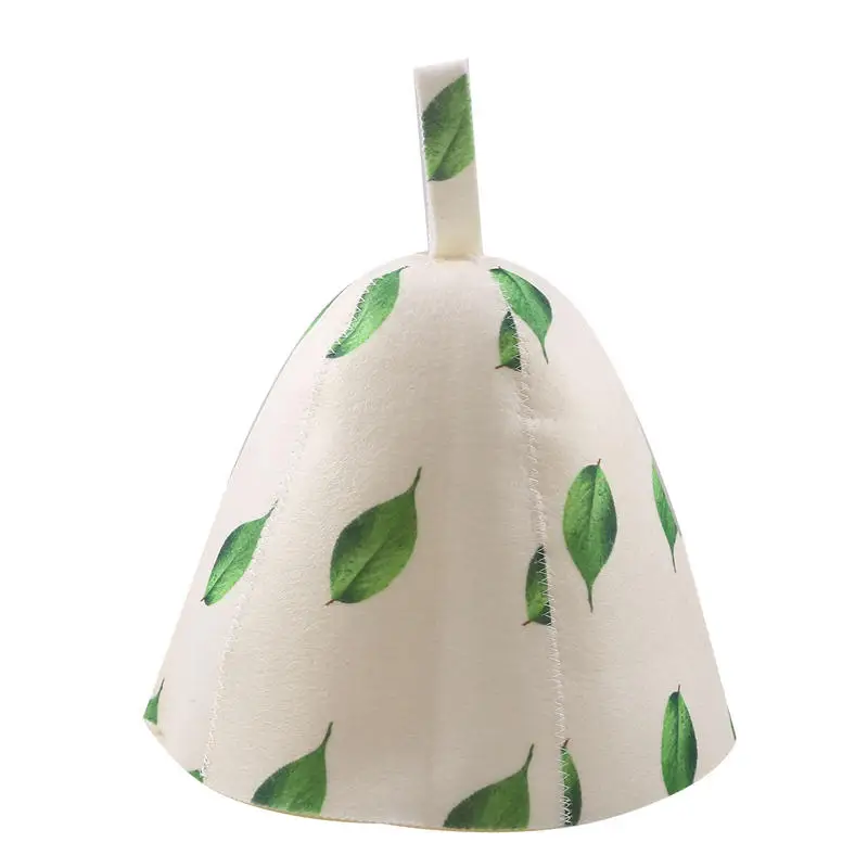 Felt Sauna Hat Thickened Water Absorbent Heat Insulation Bath Hat with Hanging Loop for Sauna Spa and Bathroom Use