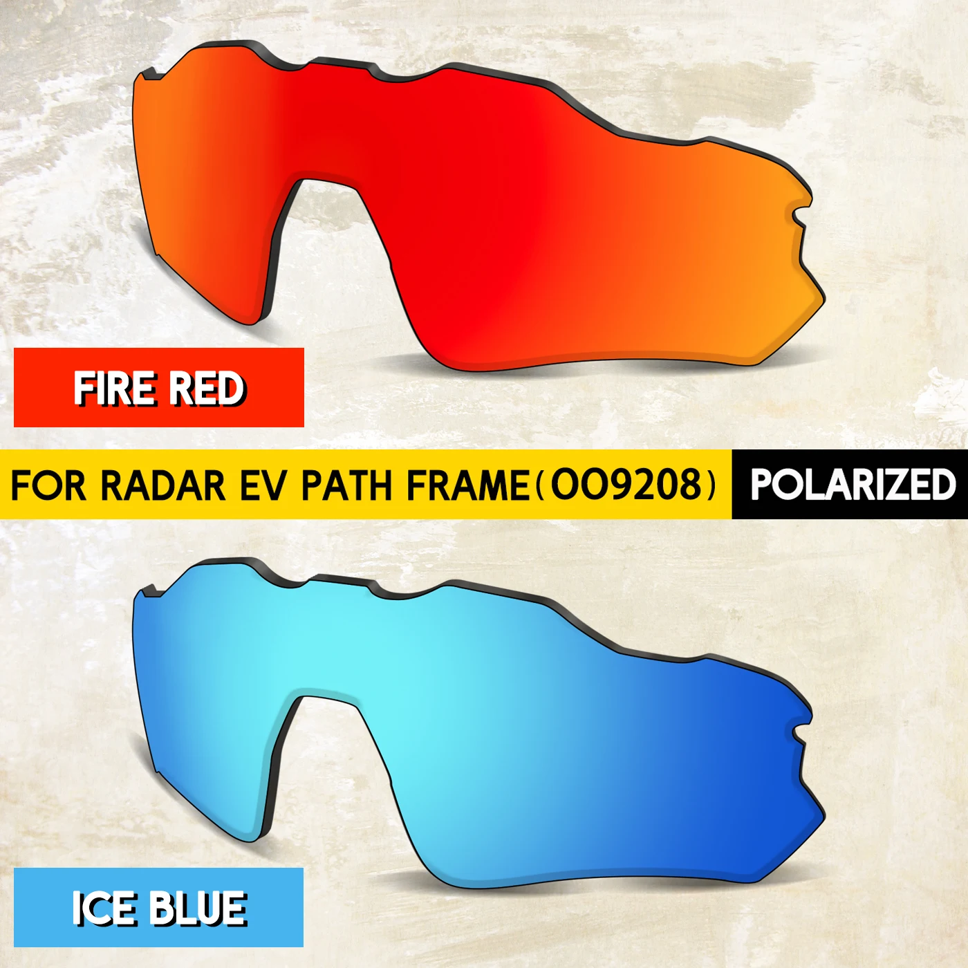 Dual Combo Pack 1.5mm Polarized Replacement Lenses for Oakley Radar EV Path OO9208 Sunglasses - Impact-Resistant Material