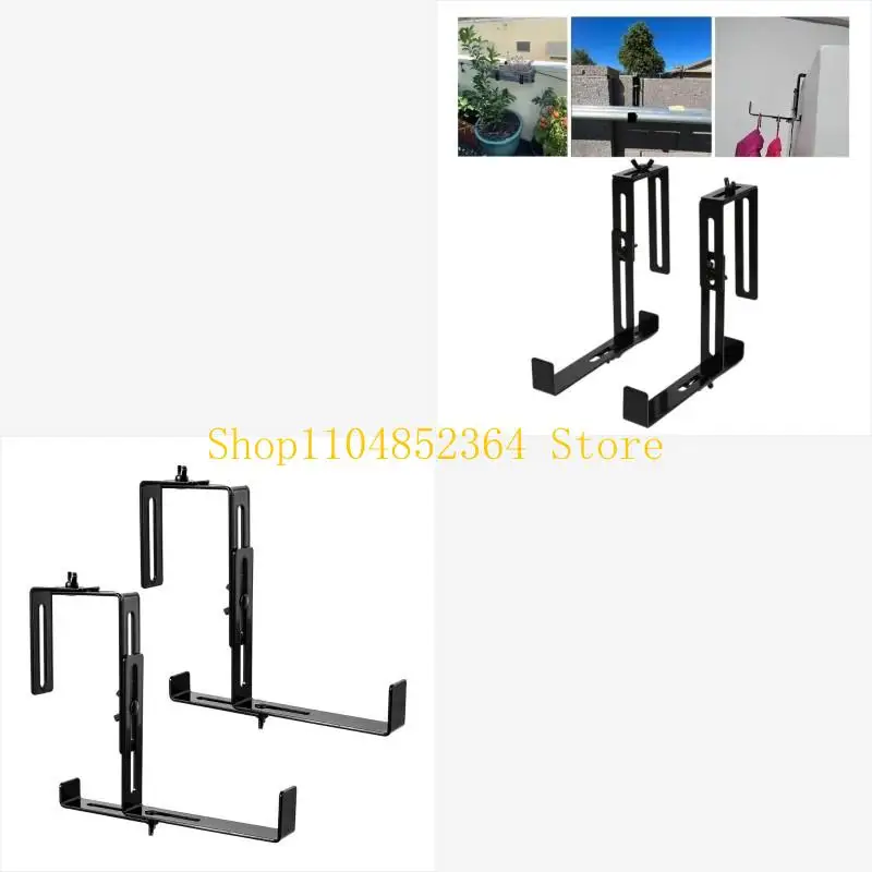 

2Pcs Planter Brackets Adjustable Flower Box Brackets Window Box Brackets Outdoor Planter Hook for Fence Garden