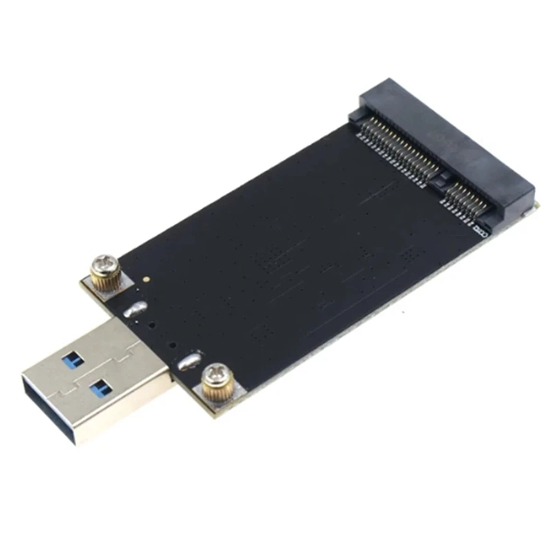 Msata To USB 3.0 Solid-State Drive To Mobile Hard Drive ASM1153E Chip Plug And Play For Sizes 30 X 50 Black PC+Metal 1 Piece