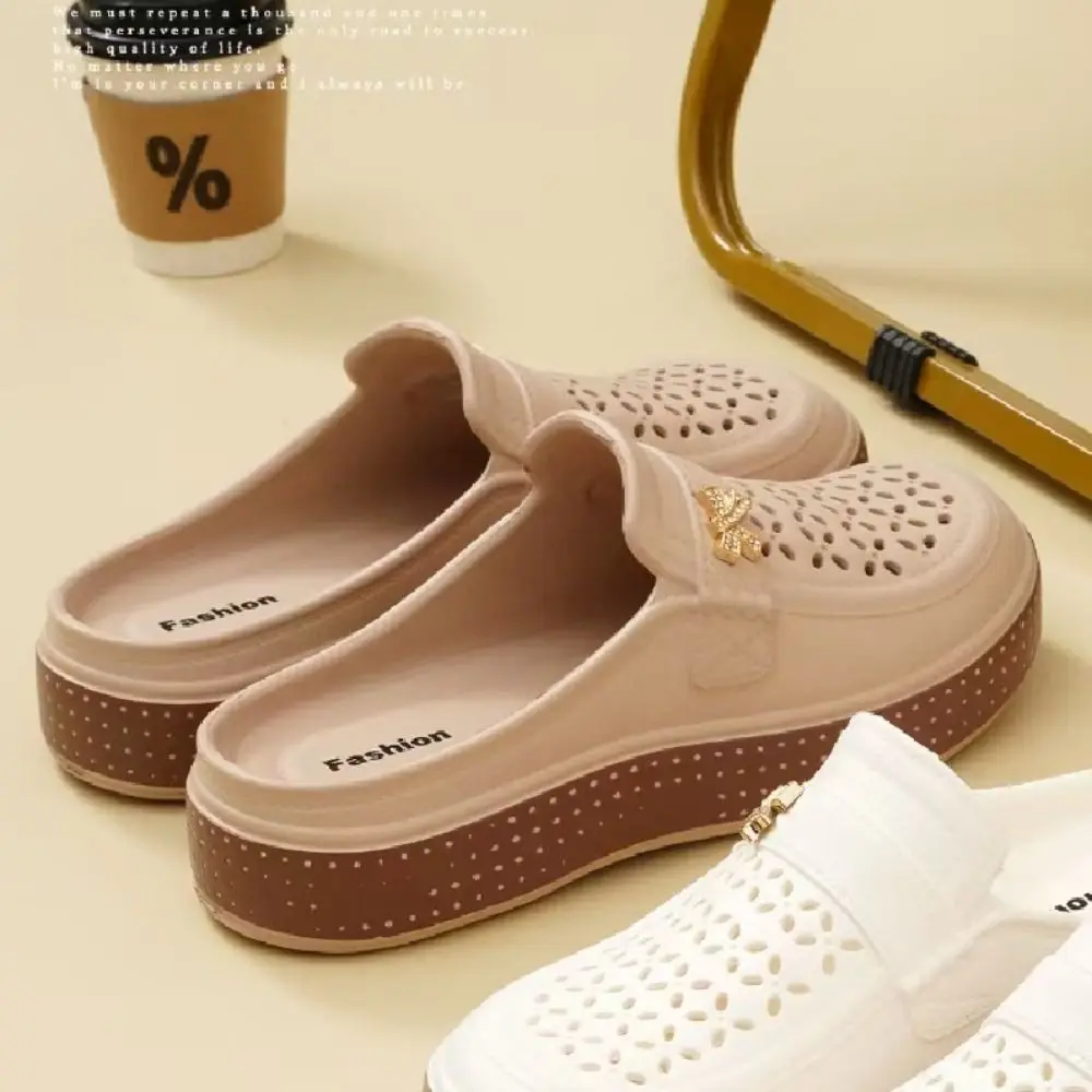 Trendige EVA-Damen-Clogs, rutschfest, atmungsaktiv, geschlossene Zehenpartie, dicke Sohle, leichte Strandclogs für drinnen und draußen – Detail 2