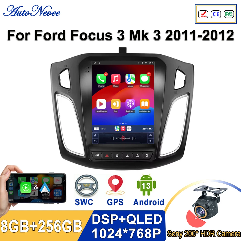 9.7 inch Android 13 Car Dvd For Ford Focus 3 Mk 3 2011-2012 Car Auto Radio Multimedia Player GPS Navigation Stereo Head Unit DVD