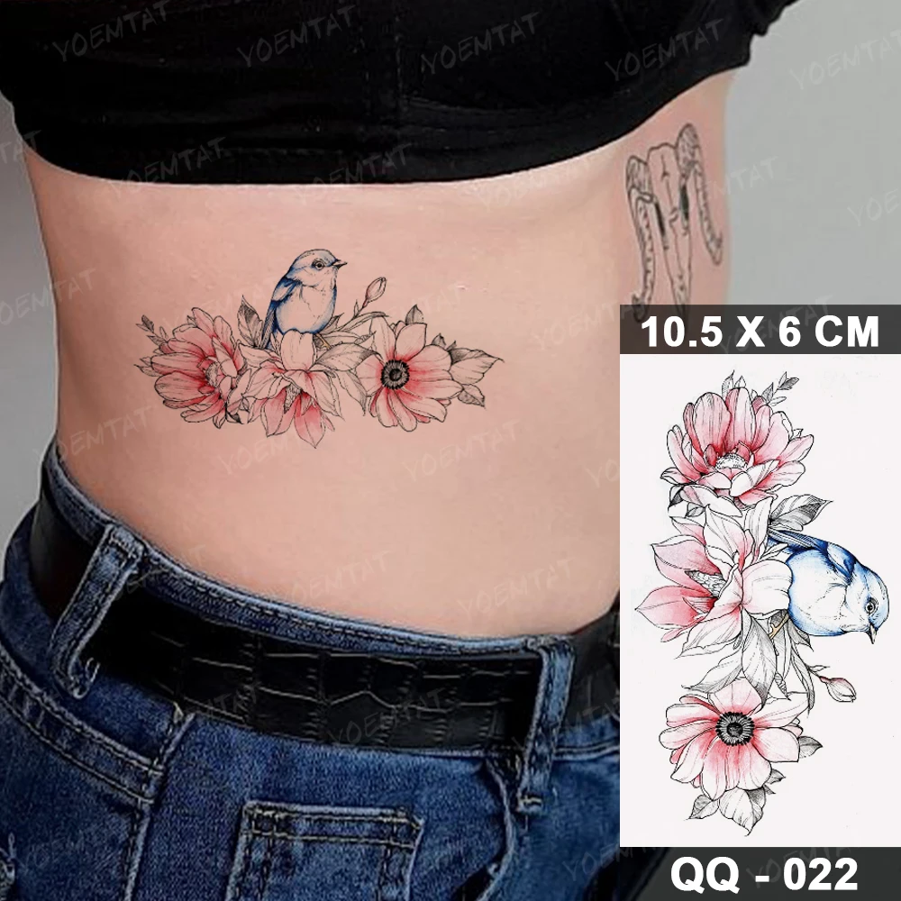 Transferência de água tatuagem temporária adesivo andorinha pássaro 3d realista bonito animal tatoo mulher homem criança garoto braço arte do corpo