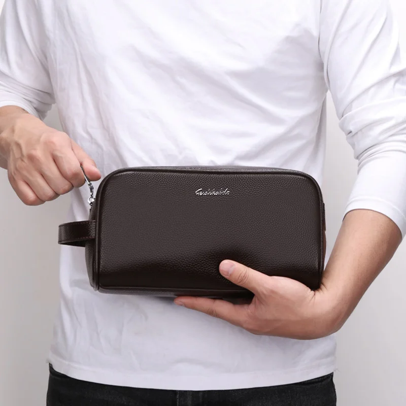 New men's leather clutch bag High Quality Fashion Bags Men's Leather Casual Large Capacity Clutches Envelope