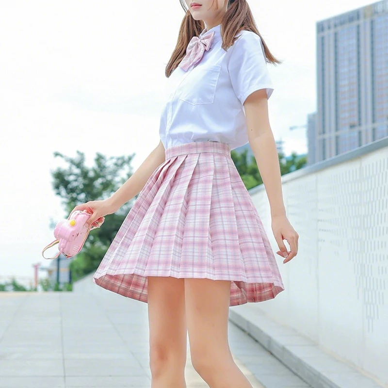 Uniforme JK della scuola superiore delle donne giapponesi Studente coreano Studentessa Seifuku Gonna a pieghe Set Uniformi a maniche corte nere da marinaio