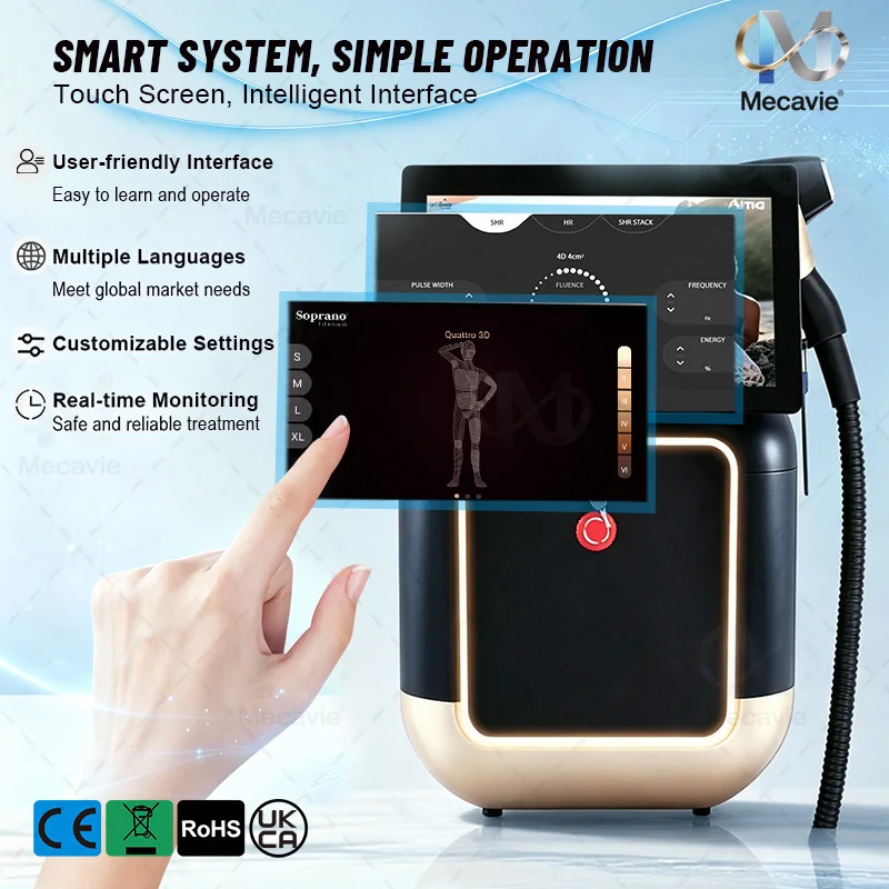 Professional 5 Wavelength Diode Laser Hair Removal 755nm 808nm 830nm 940nm 1064nm Ice Point Painless Permanent Epilator 10 Bars
