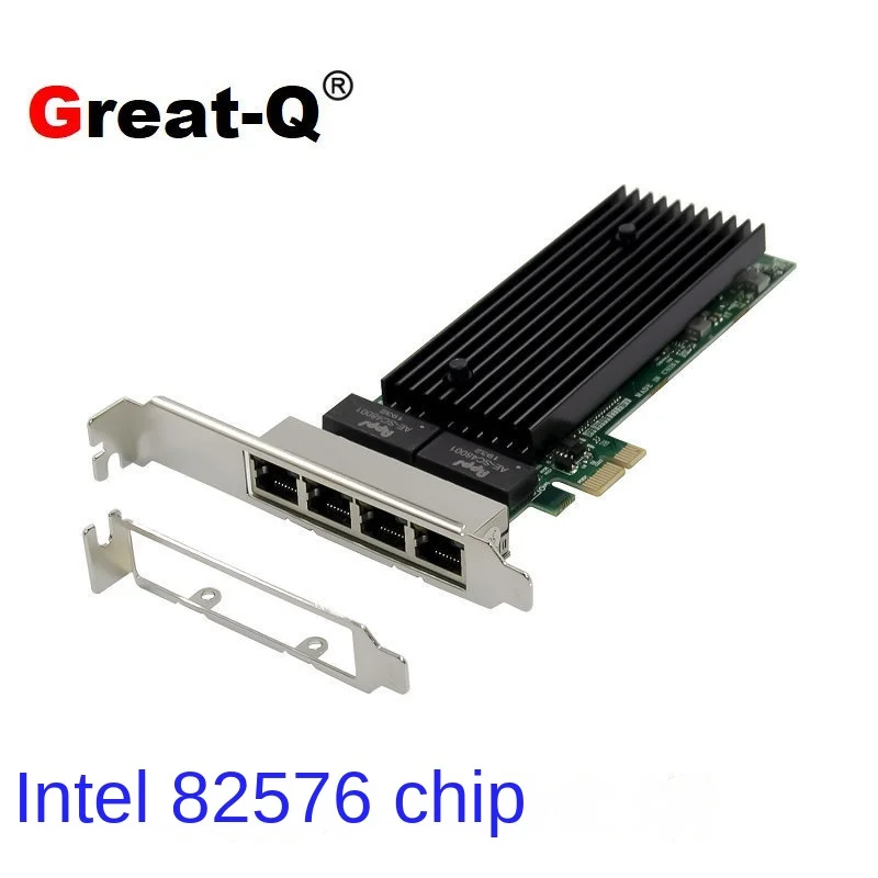 PCIE Gigabit Network Card 4-port Server Desktop 82576 T4 No Disk Aggregation Small Chassis Soft Router