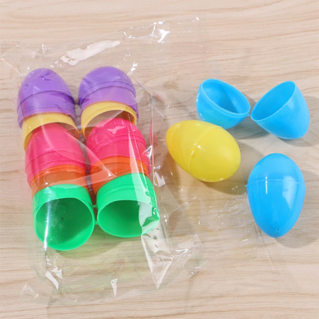 12Pcs Outdoors Fillable Easter Decorative DIY Egg Conveneint for Home Wedding Child Party Kids Friends Toys Gifts