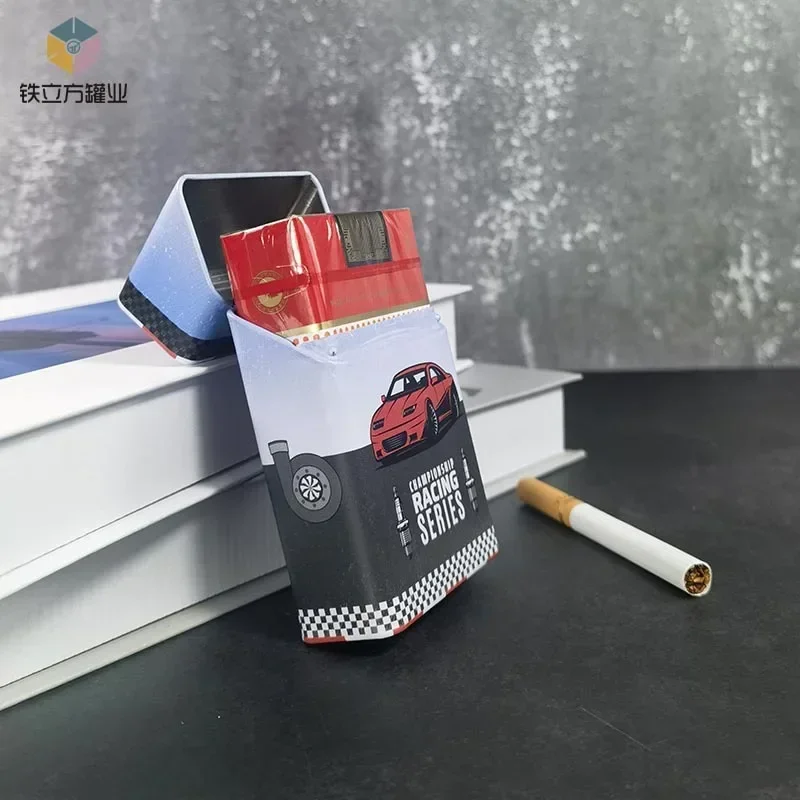 

Creative Metal Cigarette Box Iron Cigar Cigarette Tobacco Case Holder Pocket for 20 Cigarettes Smoking Accessories for Men's