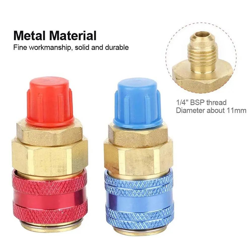 R134A Low High Auto Car Quick Coupler Connector Brass Conditioning Adjustable Air Adapters AC Car Manifold Gauge Refrigeran S8C2