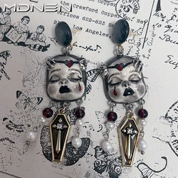 2023 New Original Hand-made Stone Plastic Clay Doll Earrings Necklace Set Millennium Subculture Neutral Jewelry Party Gift