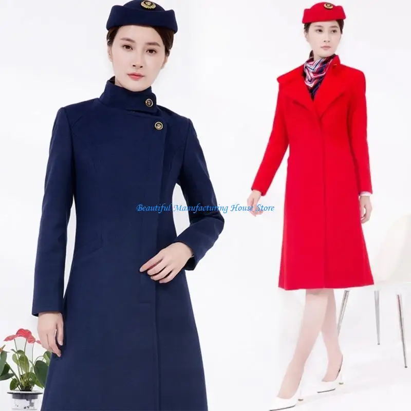 

E56A Women Stewardess Costume Accessories Flight Attendant Hat for Real-Estate