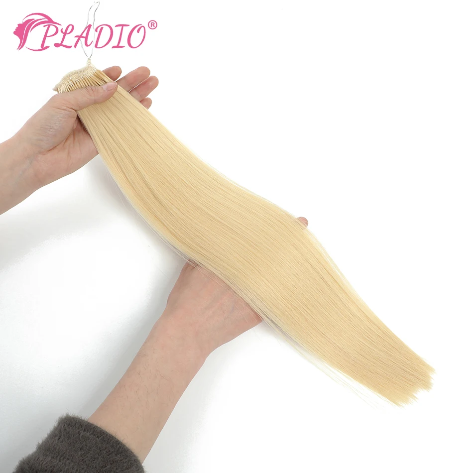 0.8g/Pcs Cotton String Twins I-Tip Thread Hair Extensions Brazilian Keratin Remy Human Hair Add Volume for Women