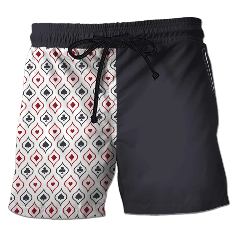 Casino Club pantaloncini da bagno stampati in 3D moda Poker pantaloni corti per uomo vestiti che giocano a Poker pantaloncini da spiaggia carte