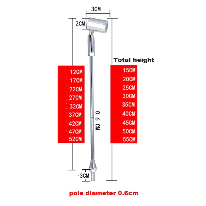 3W DC12V Led Showcase Light For Exhibition Display 300mm/400mm/500mm AC220V Led Mini Spot Jewelry Adjustable Spotlights