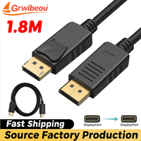 Grwibeou Displayport Cable 1080P DP To DP Video Audio Cable for Xiaomi TV PC Box Laptop Monitor Video Game DP Cable Display Port