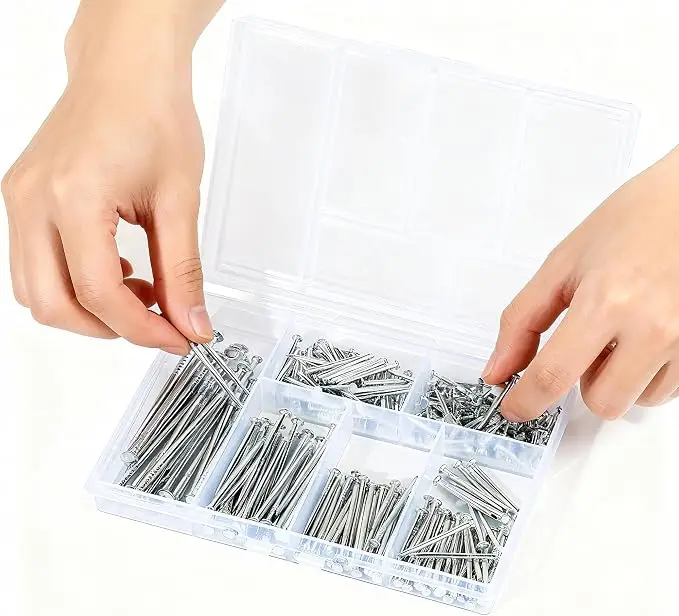 280 Pcs Nail Assortment Kit, 6 Sizes Finishing Nails for Hanging Pictures, Maximum Length 2 Inches Galvanized, Long and Small Nails for Wall Art
