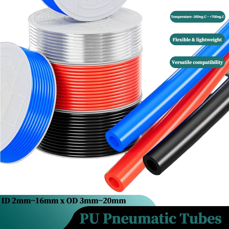 1~10m PU Hose Pneumatic Tube Air Hose Polyurethane Pipe Air Component Hose OD 3mm 4mm 6mm 8mm 10mm 12mm 14mm 16mm 18mm 20mm