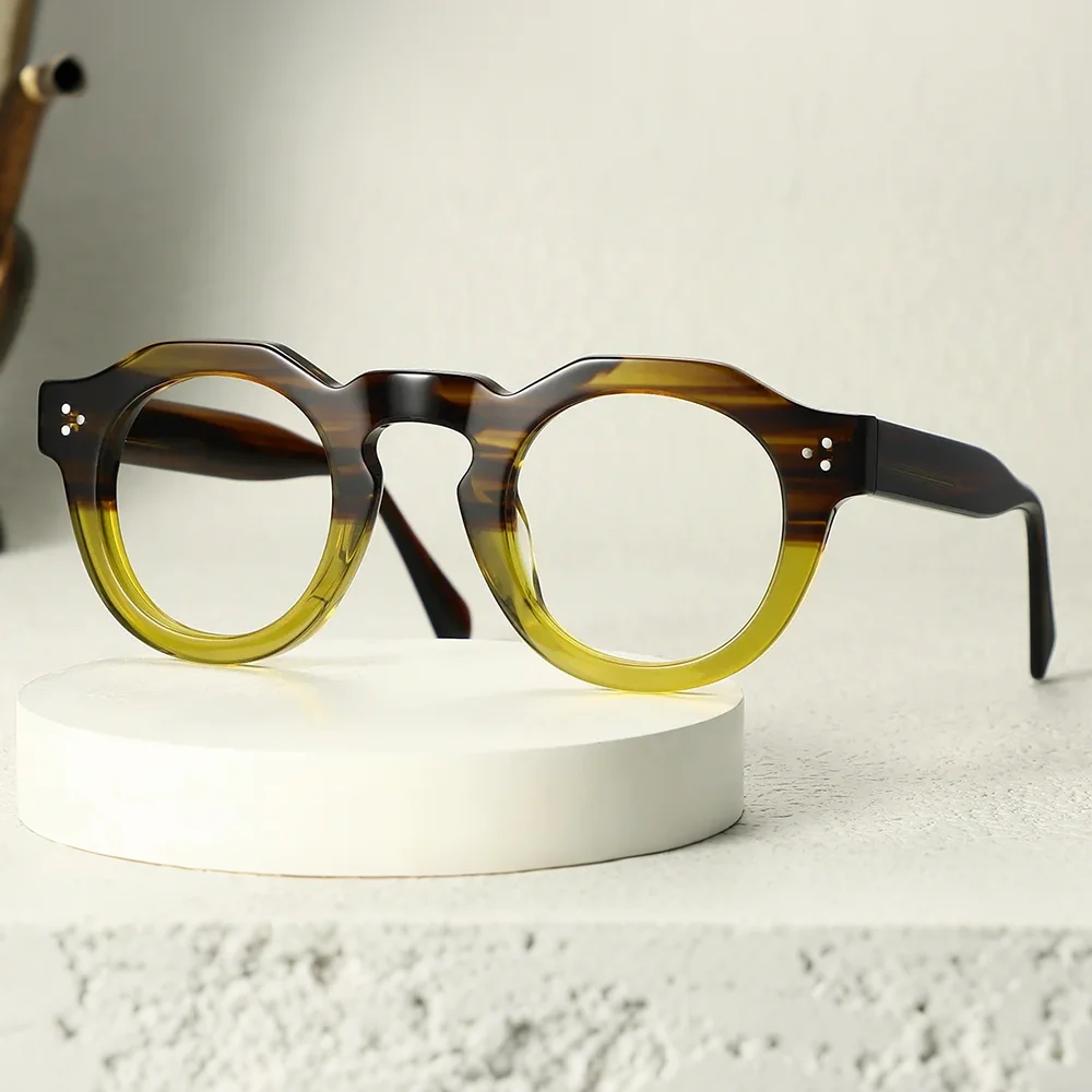 

Оправы для очков FYTOO из ацетата, двухцветные, ретро, круглые, с полной оправой, для повседневного и винтажного стиля G2413ZL