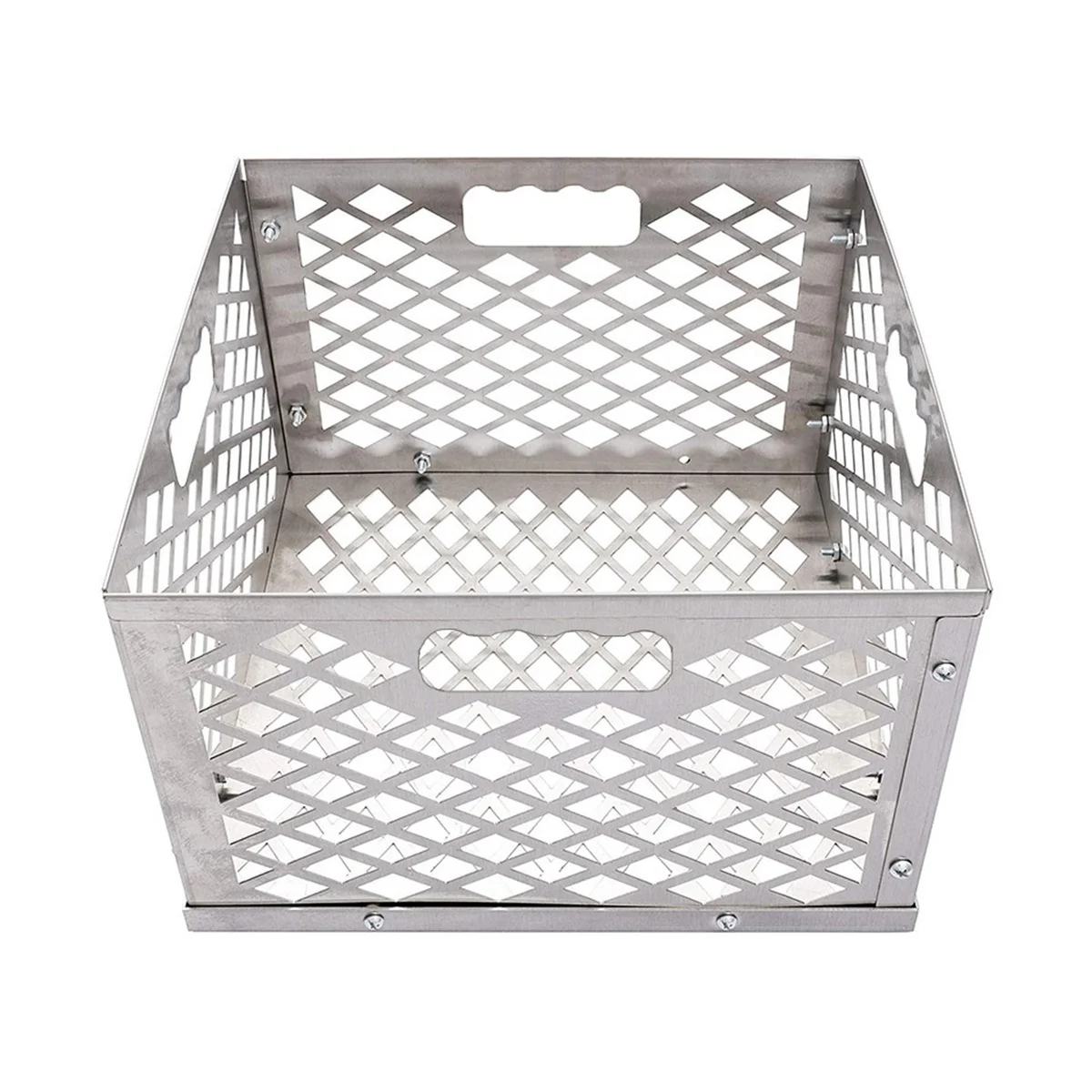 Silver 5279338P04 Stainless Steel Offset Smoker Charcoal Firebox Basket, Silver Charcoal Basket, Firebox Basket